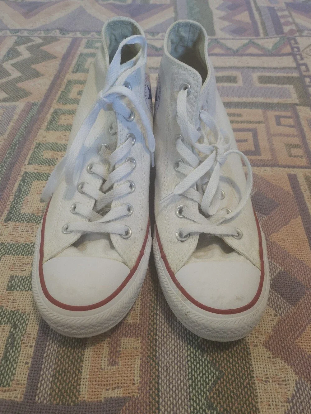 Converse White High Top Hidden Wedges Size 10